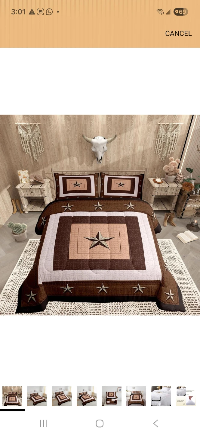 Queen 7 piece Brown Print Comforter Set