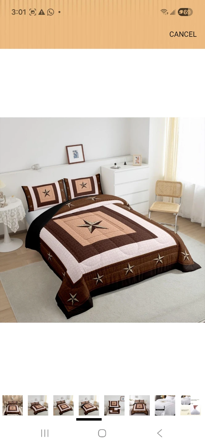 Queen 7 piece Brown Print Comforter Set - photo 2