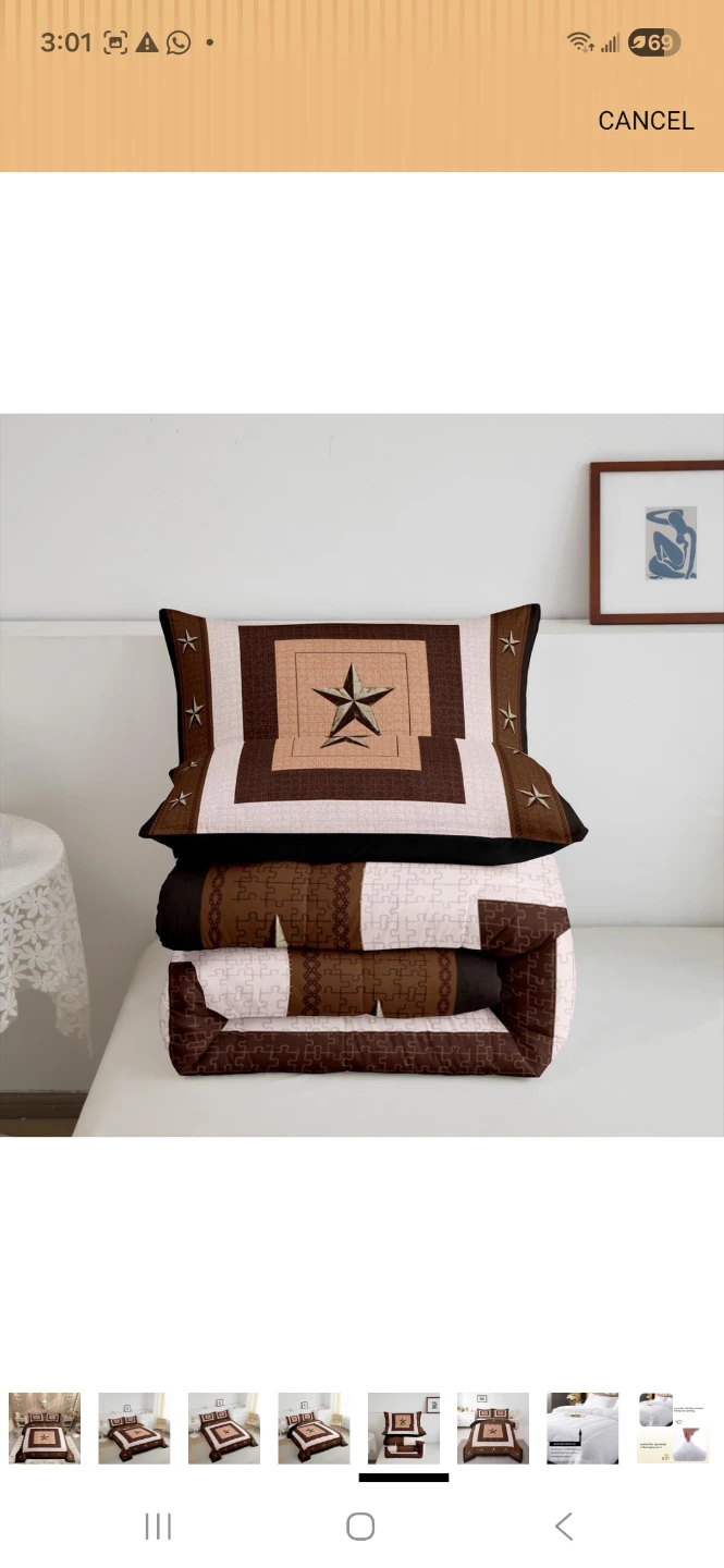 Queen 7 piece Brown Print Comforter Set - photo 3