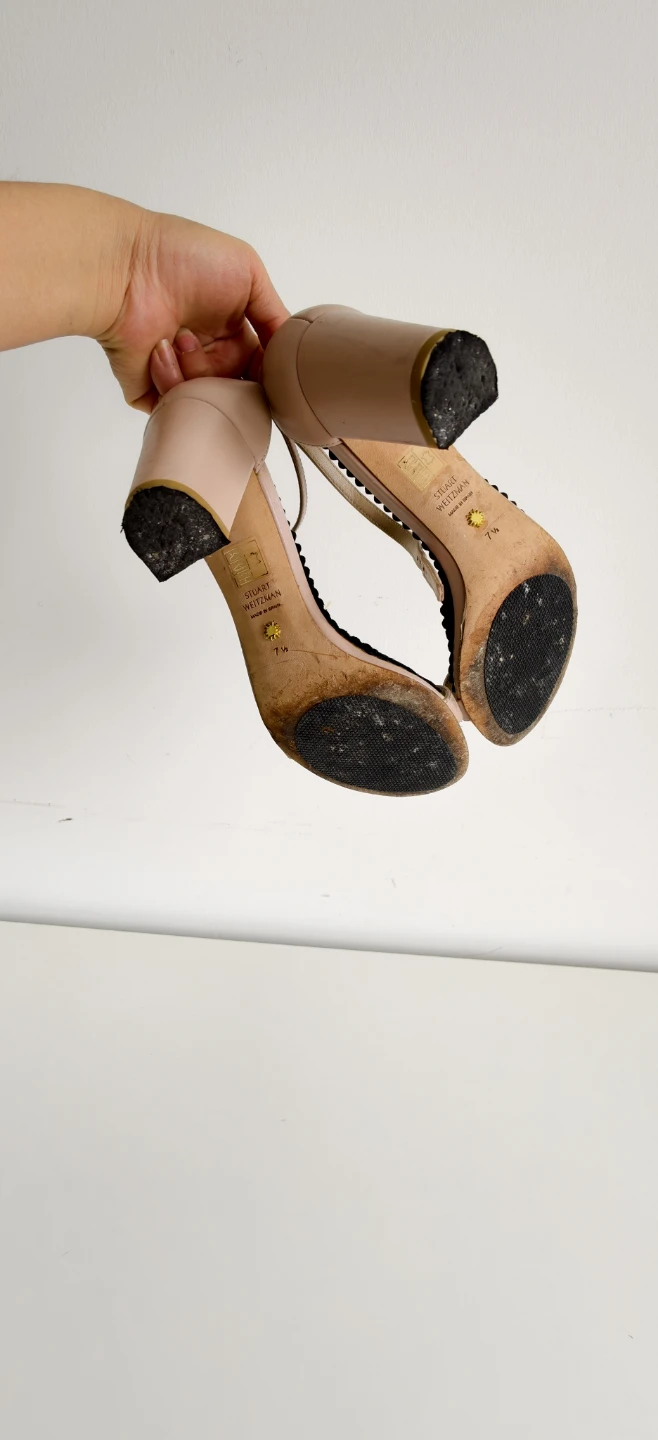 Stuart Weitzman Women's Nude Ankle Strap Heels Size 7.5 - photo 5