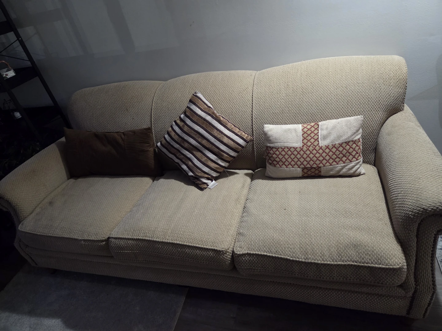 Beige Three-Seater Sofa