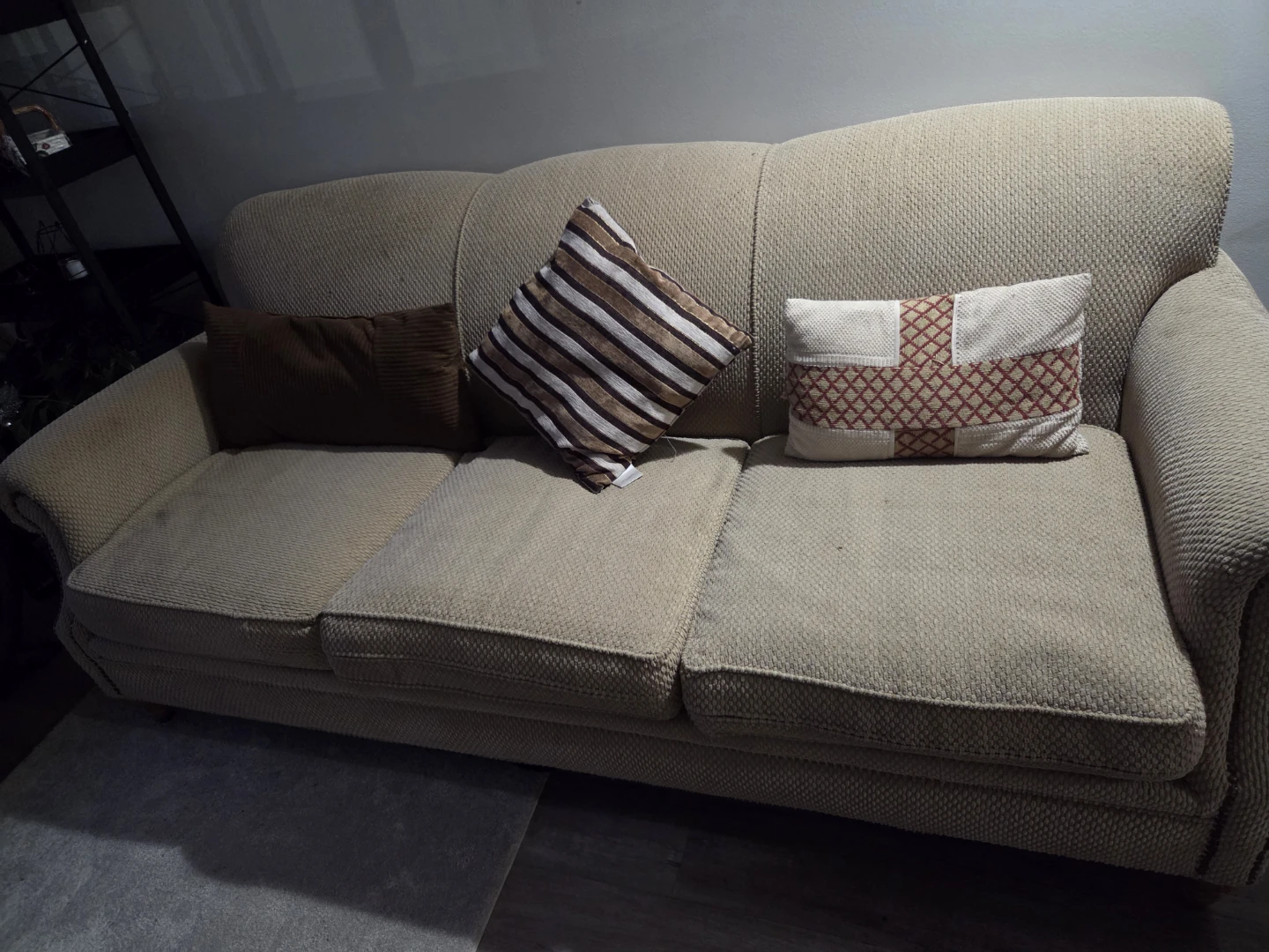 Beige Three-Seater Sofa - photo 2