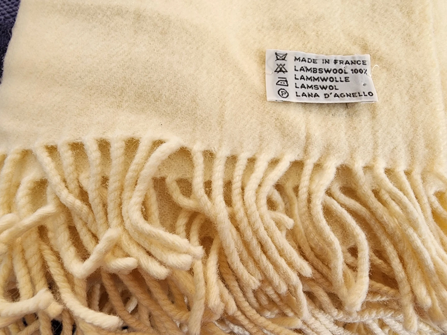 Cream Lambswool Throw Blanket - photo 2