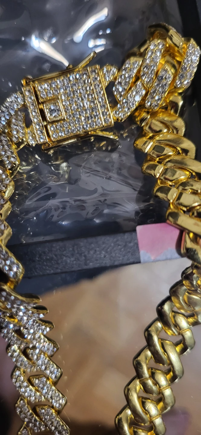 Iced Out Cuban Link Chain with "LOVE" Pendant