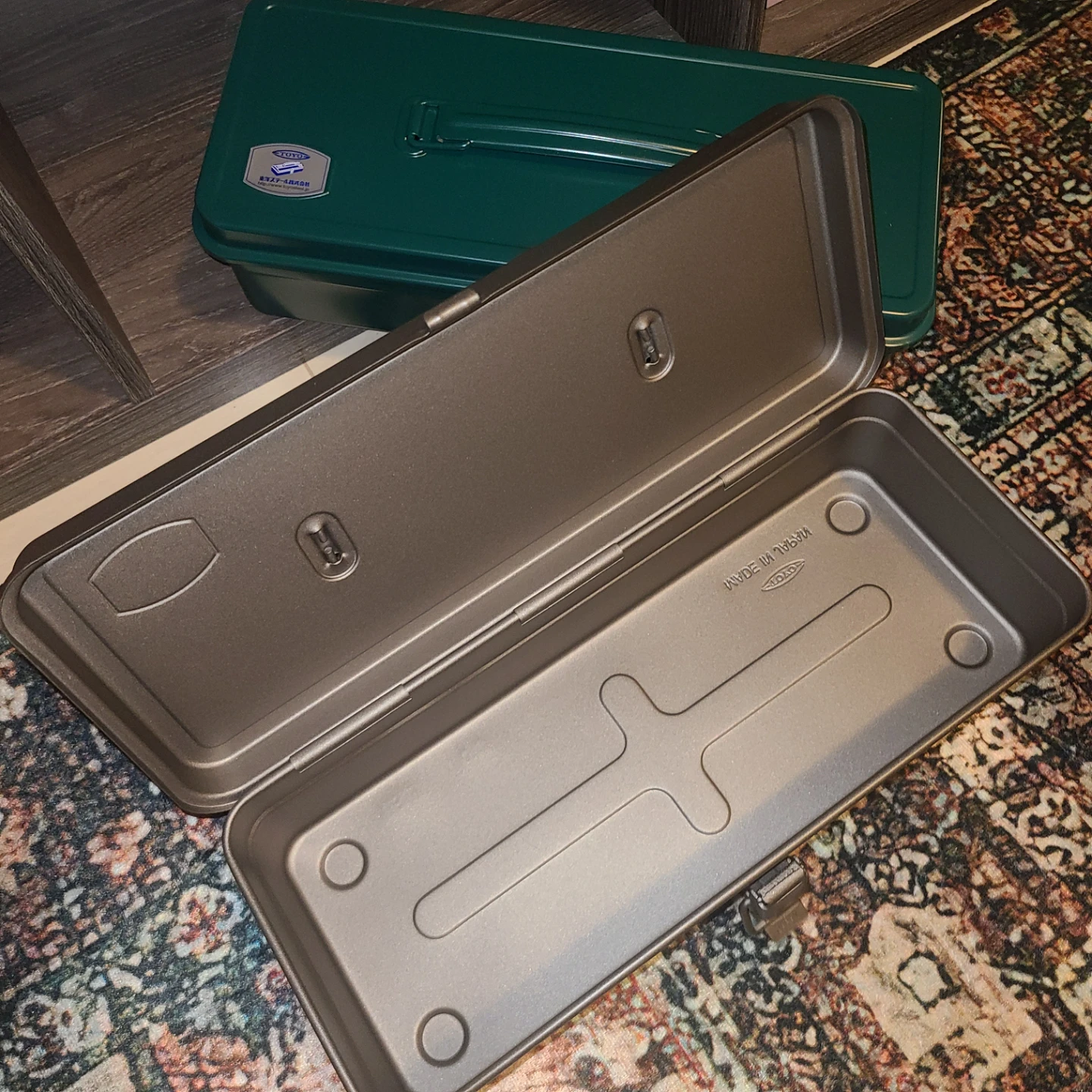 Vintage Steel Toolboxes (2) - Green & Gunmetal - photo 2
