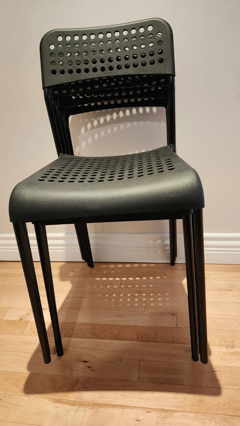 Free: Set of 4 Black Stackable Chairs and 2 Bar Stool chairs - photo 2