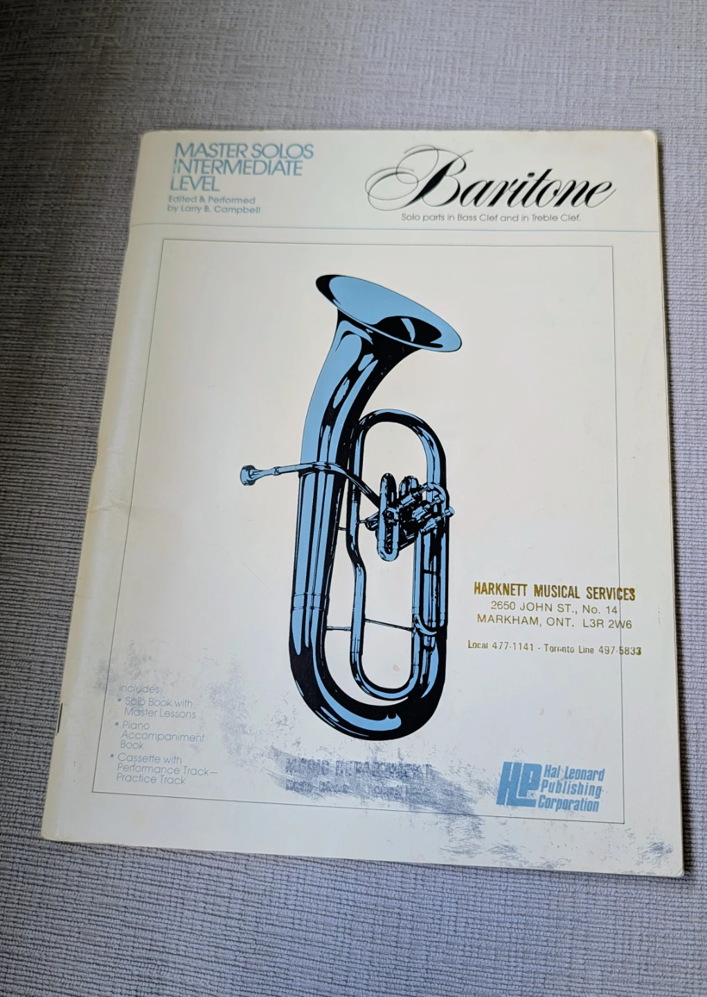 Hal Leonard Baritone Master Solos Intermediate Level Music Book