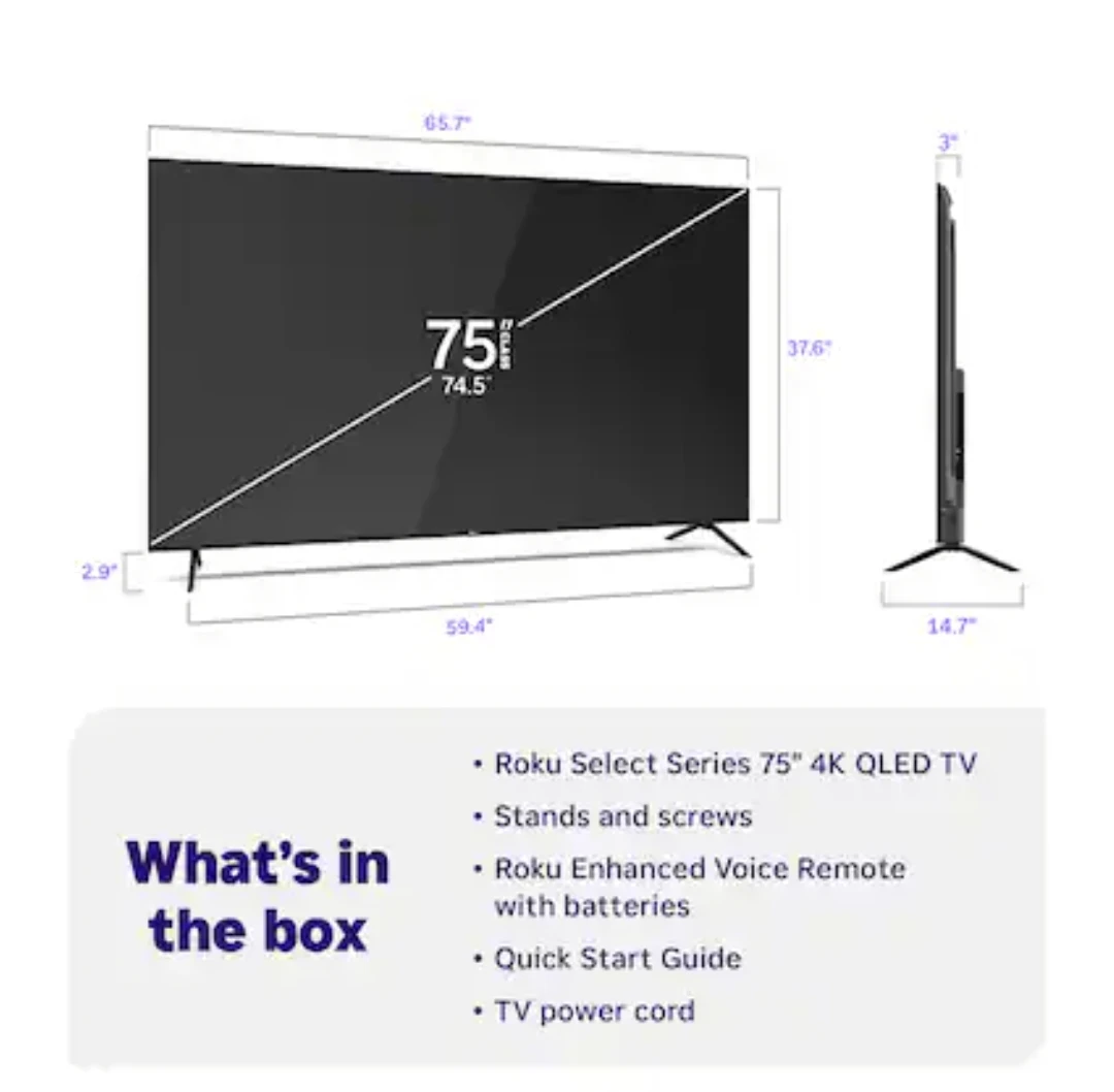 Roku Select Series 75" 4K QLED TV - photo 5
