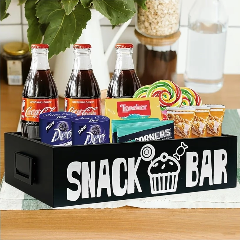 Black Snack Bar Caddy Organizer