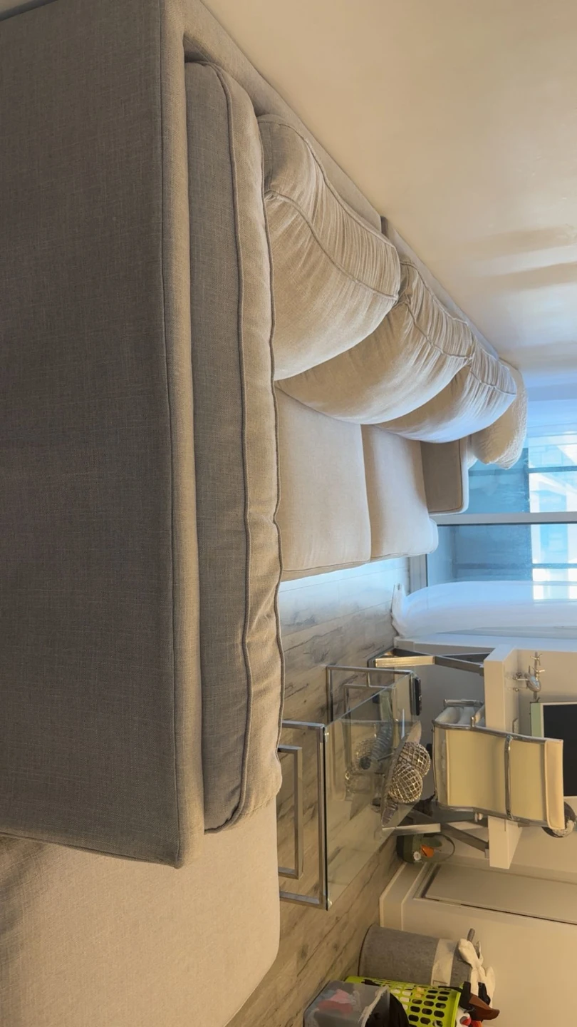 Sectional Sofa - Light Grey Fabric - photo 2