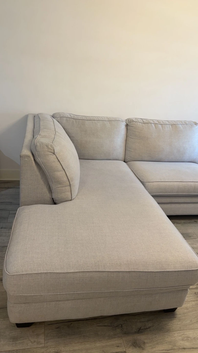 Sectional Sofa - Light Grey Fabric - photo 3