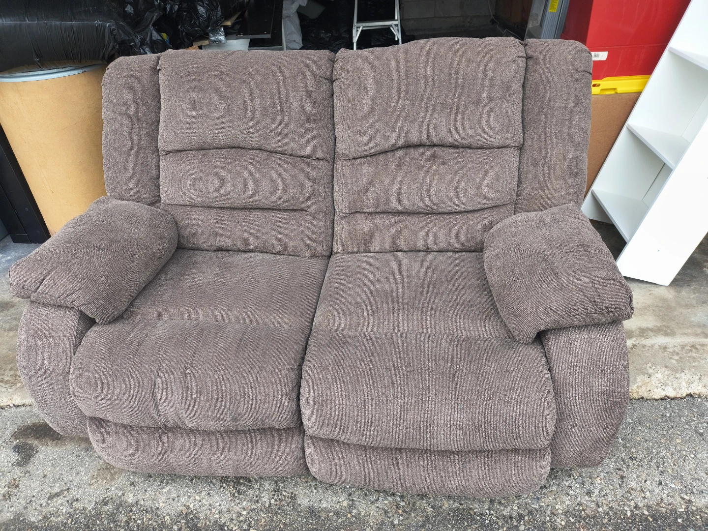 Brown Reclining Loveseat Sofa and 3 Seater Couch