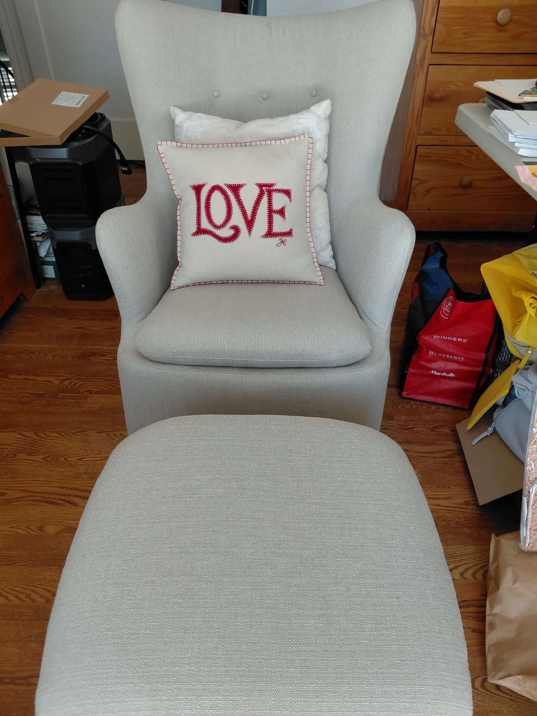 Modern wingback swivel glider & ottoman - photo 2