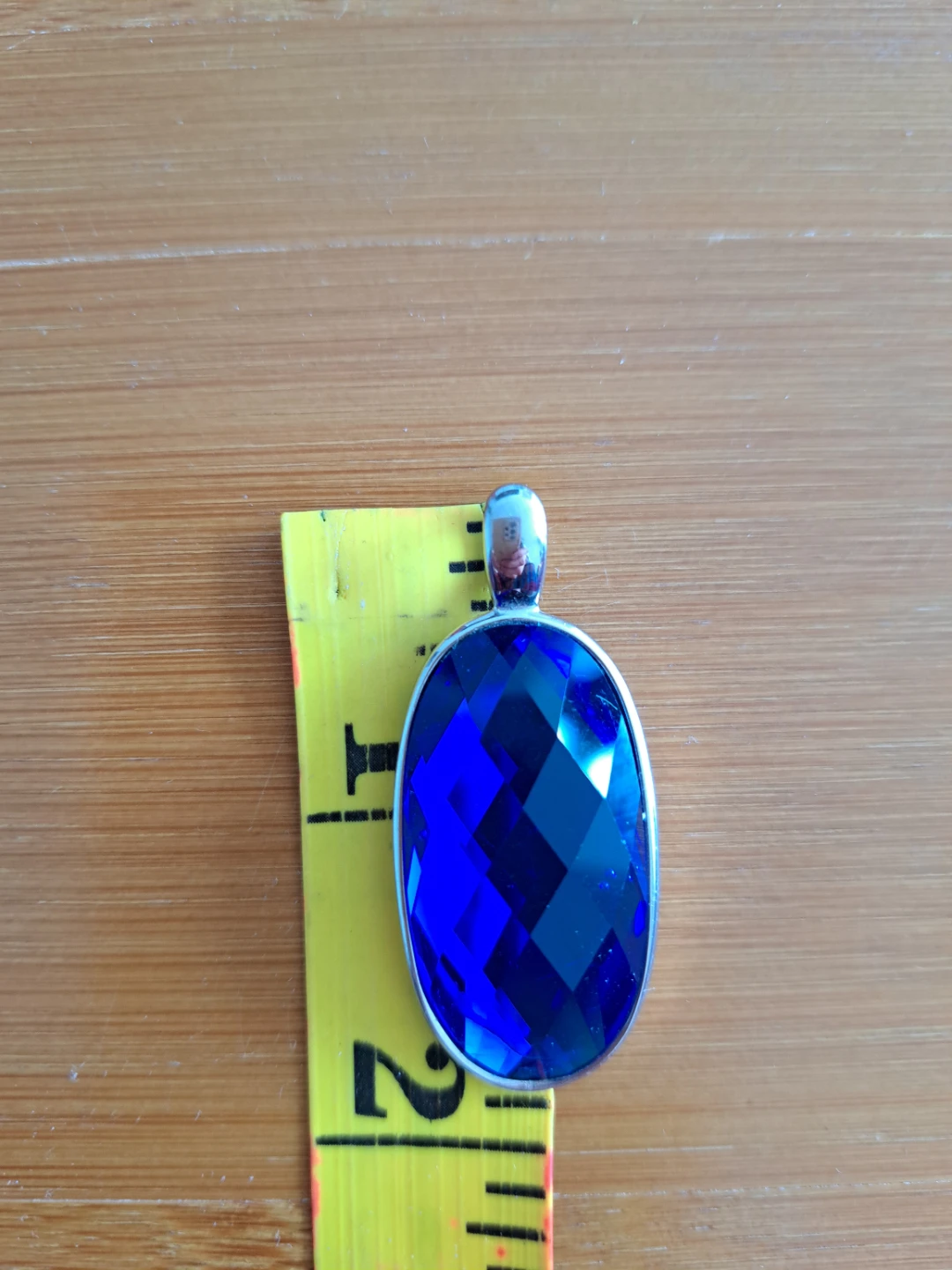 Acero inoxidable Blue Gemstone Pendant - photo 2
