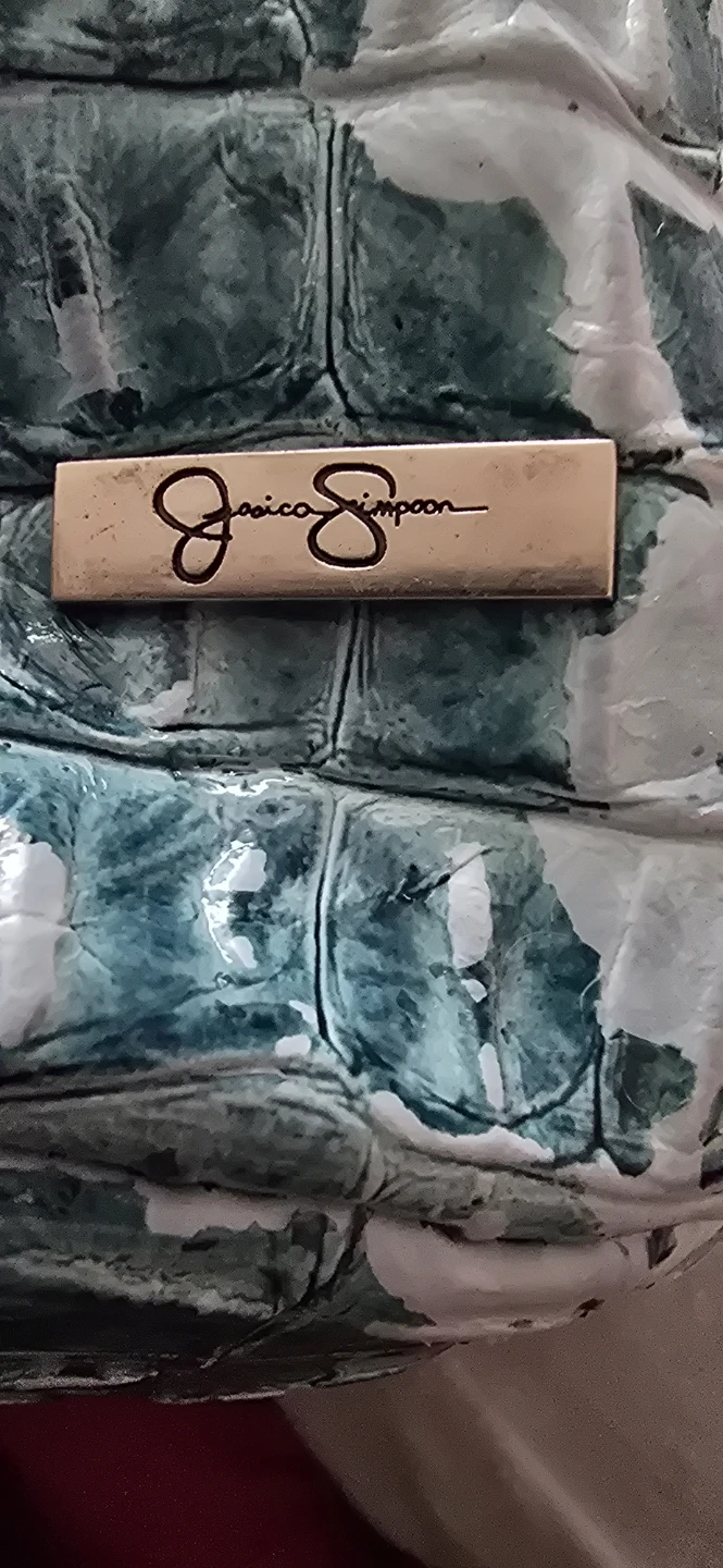 Teal Faux Croc Textured Handbag/purse - photo 3