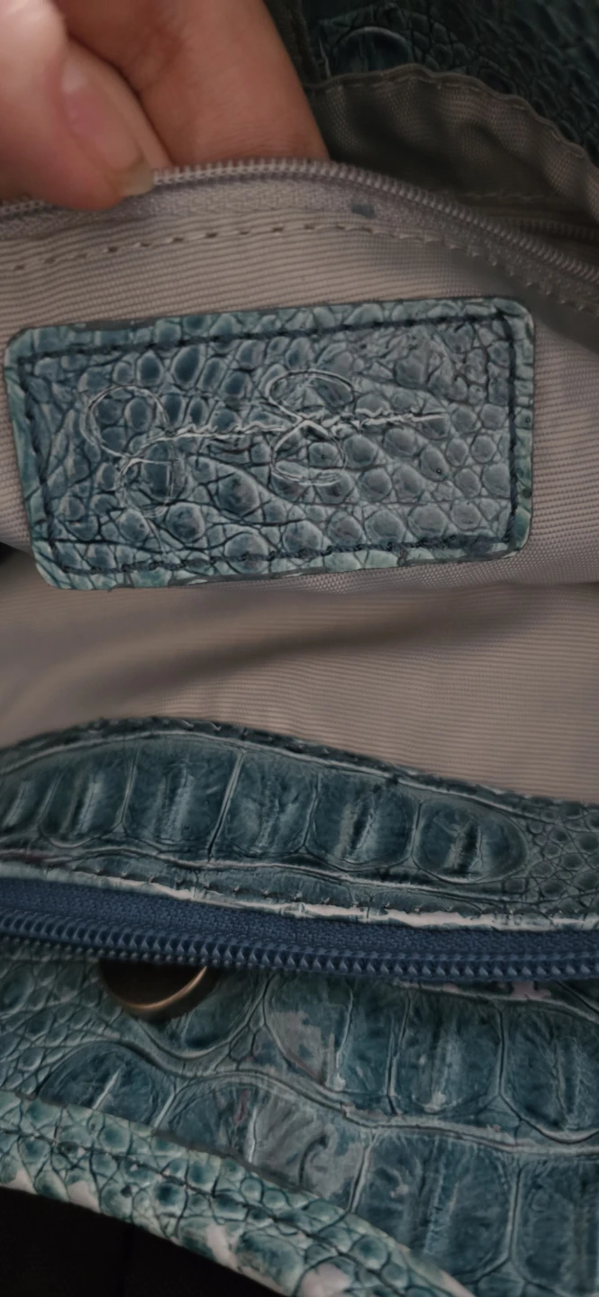 Teal Faux Croc Textured Handbag/purse - photo 4