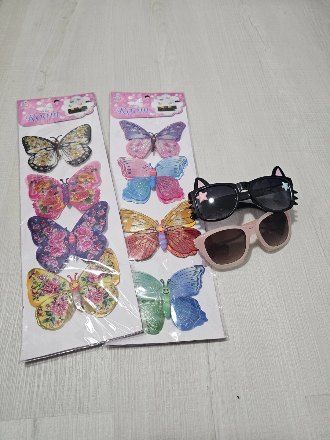 Butterfly Wall Stickers and Sunglasses