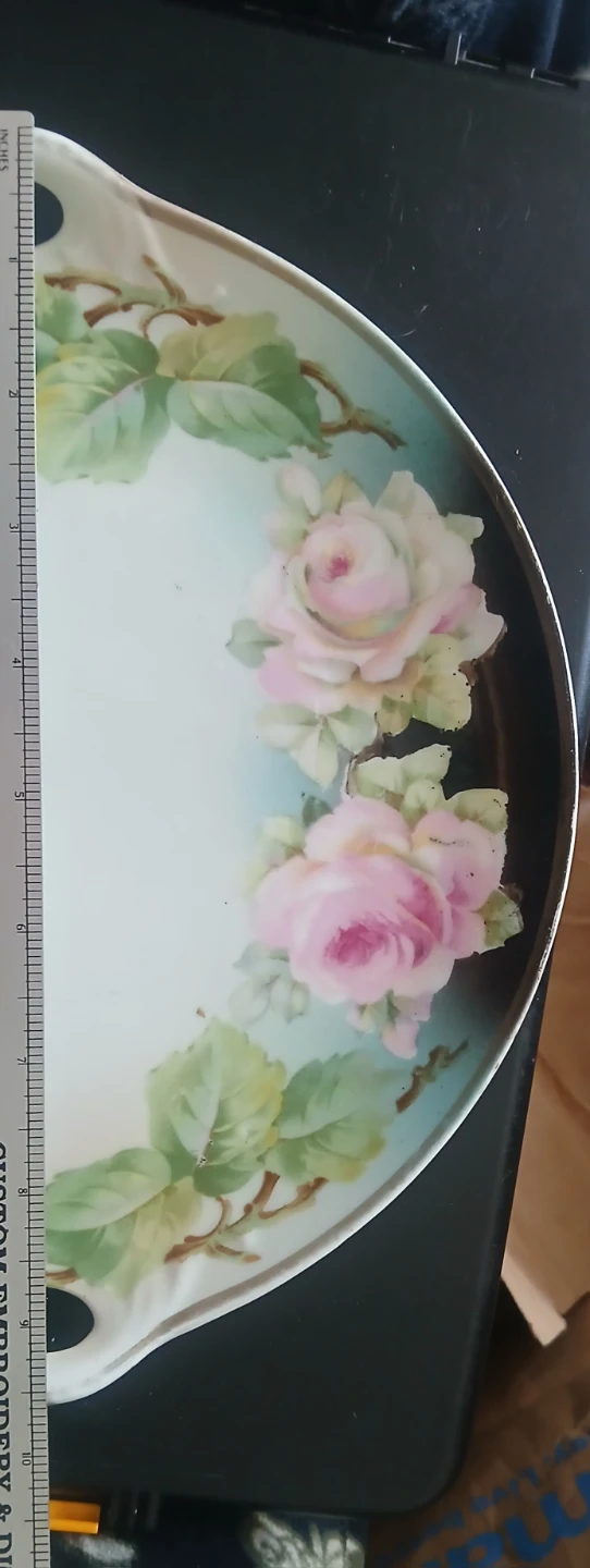 Vintage Decorative Plate with Roses 3 crown German origin 🌱 - photo 2