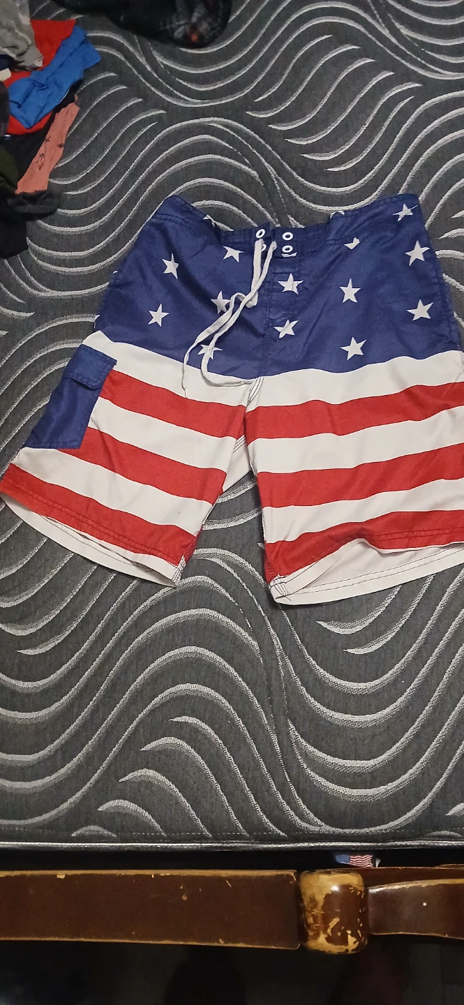 BIOWORLD American Flag Swim Trunks - Size L