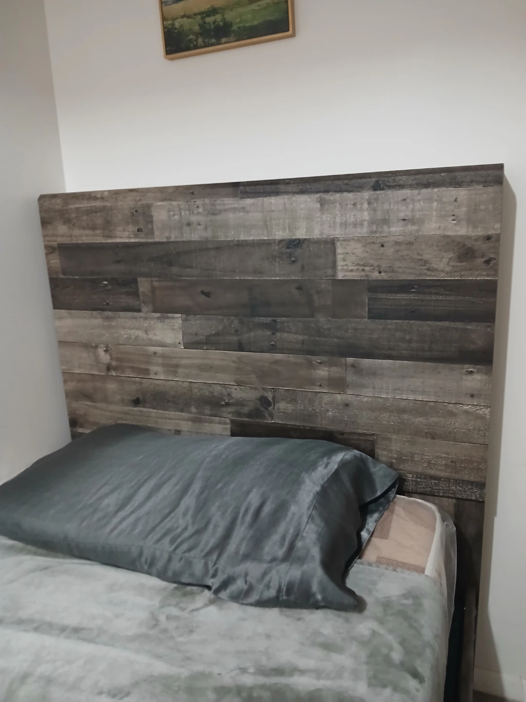 Rustic Wood Twin Bed Frame + Mattress  new - photo 2