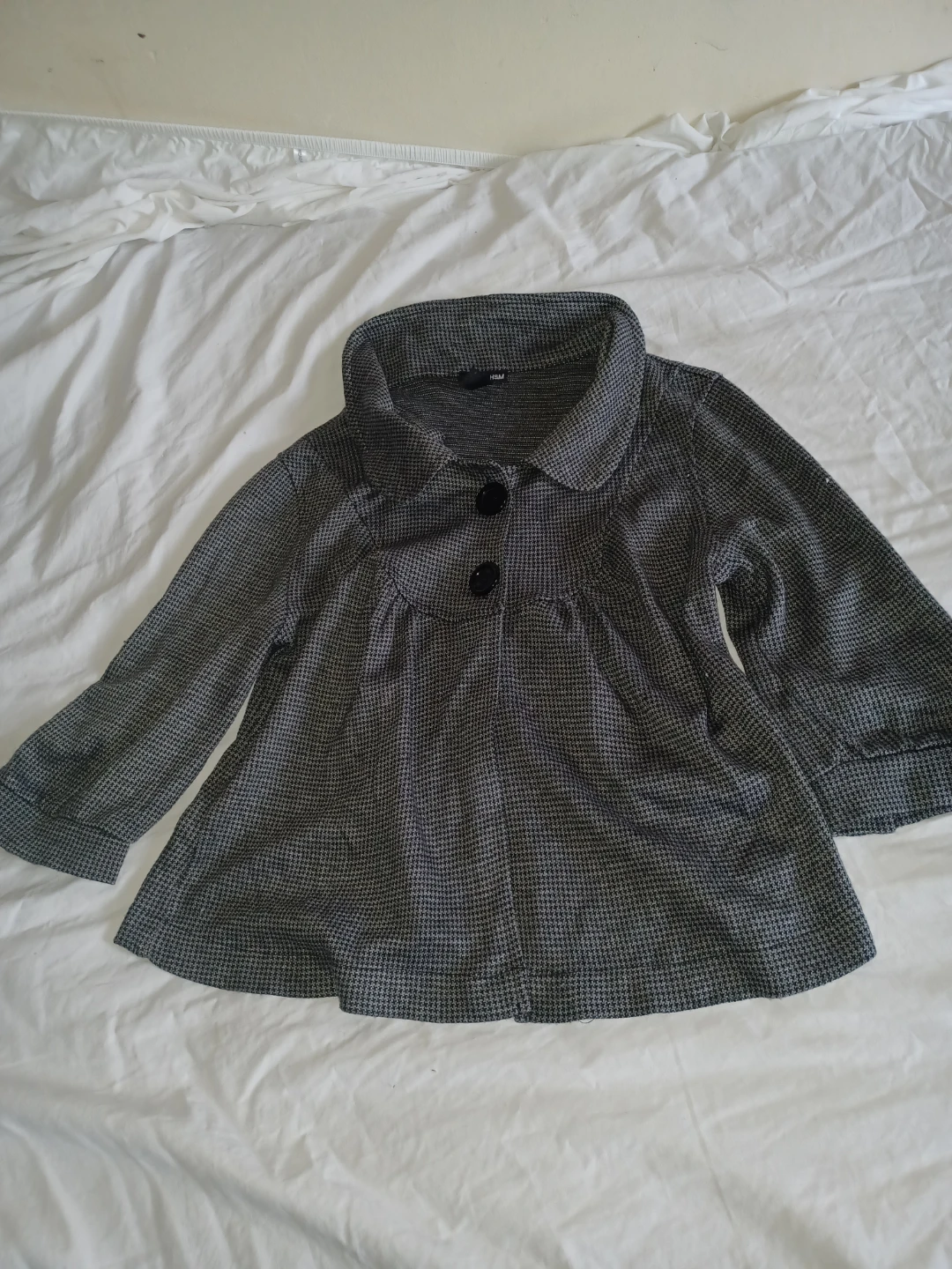 H&M Women's Gray Houndstooth Jacket Size M - photo 5