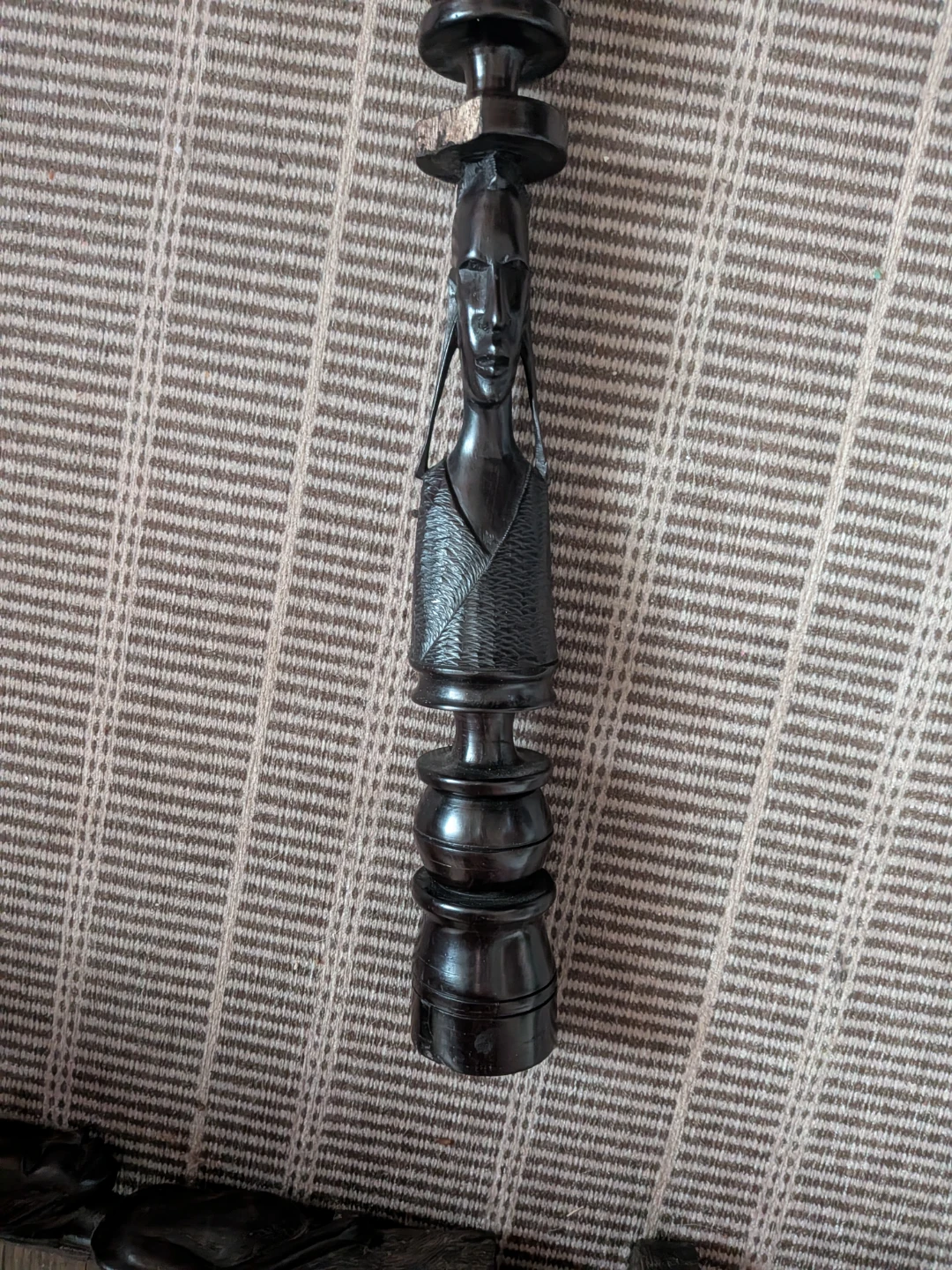 Wooden Carved Figurine Candle Holder
