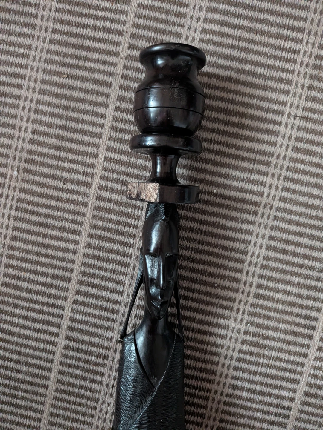 Wooden Carved Figurine Candle Holder - photo 3