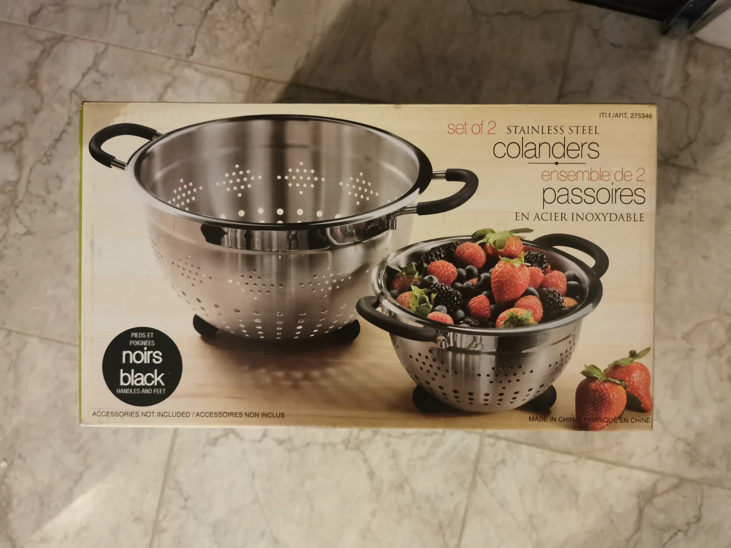 Set of 2 Stainless Steel Colanders (New)