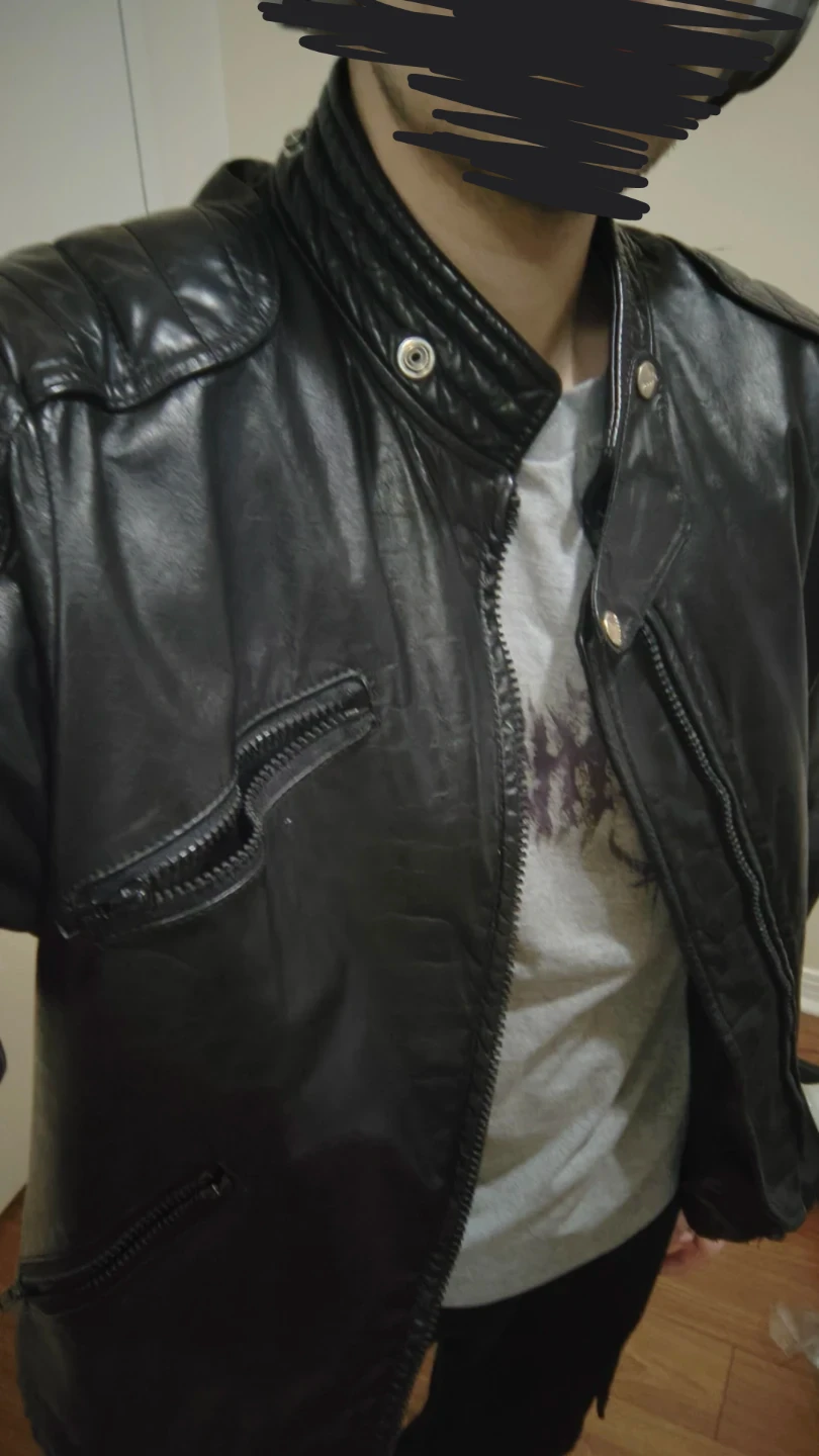 Vintage Leather Biker Jacket - photo 3