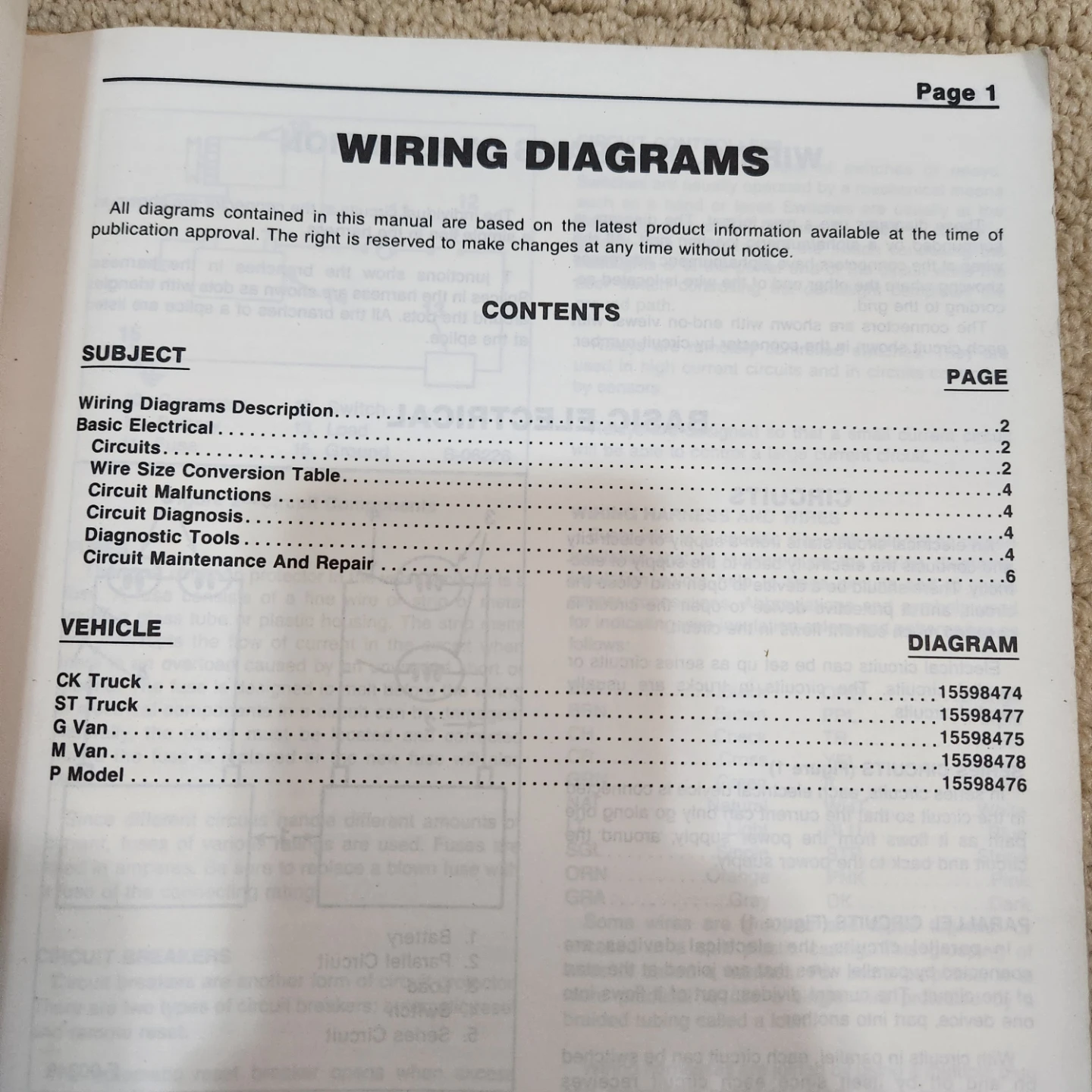 1986 Chevrolet Light Duty Truck Preliminary Wiring Diagrams - photo 2
