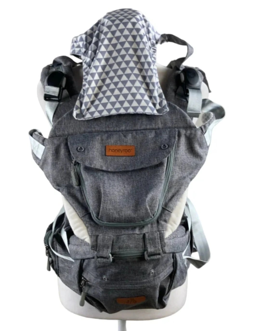 Honeyrooo Baby Carrier 6-in-1 Ways to Carry Grey