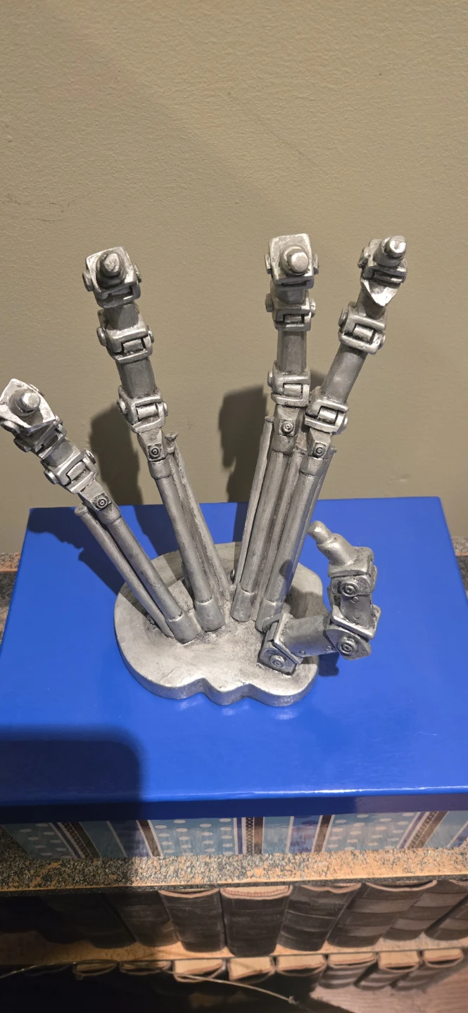 Silver Robotic Hand Figurine