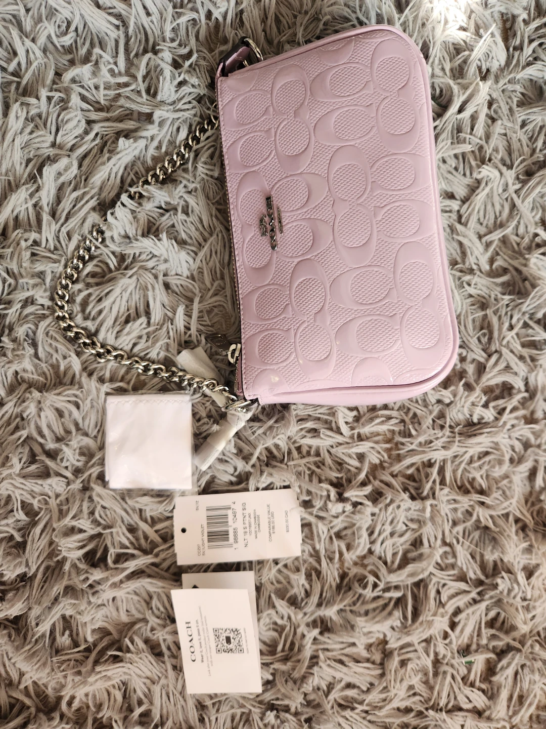 Coach Pink Monogram Chain Wallet/Crossbody