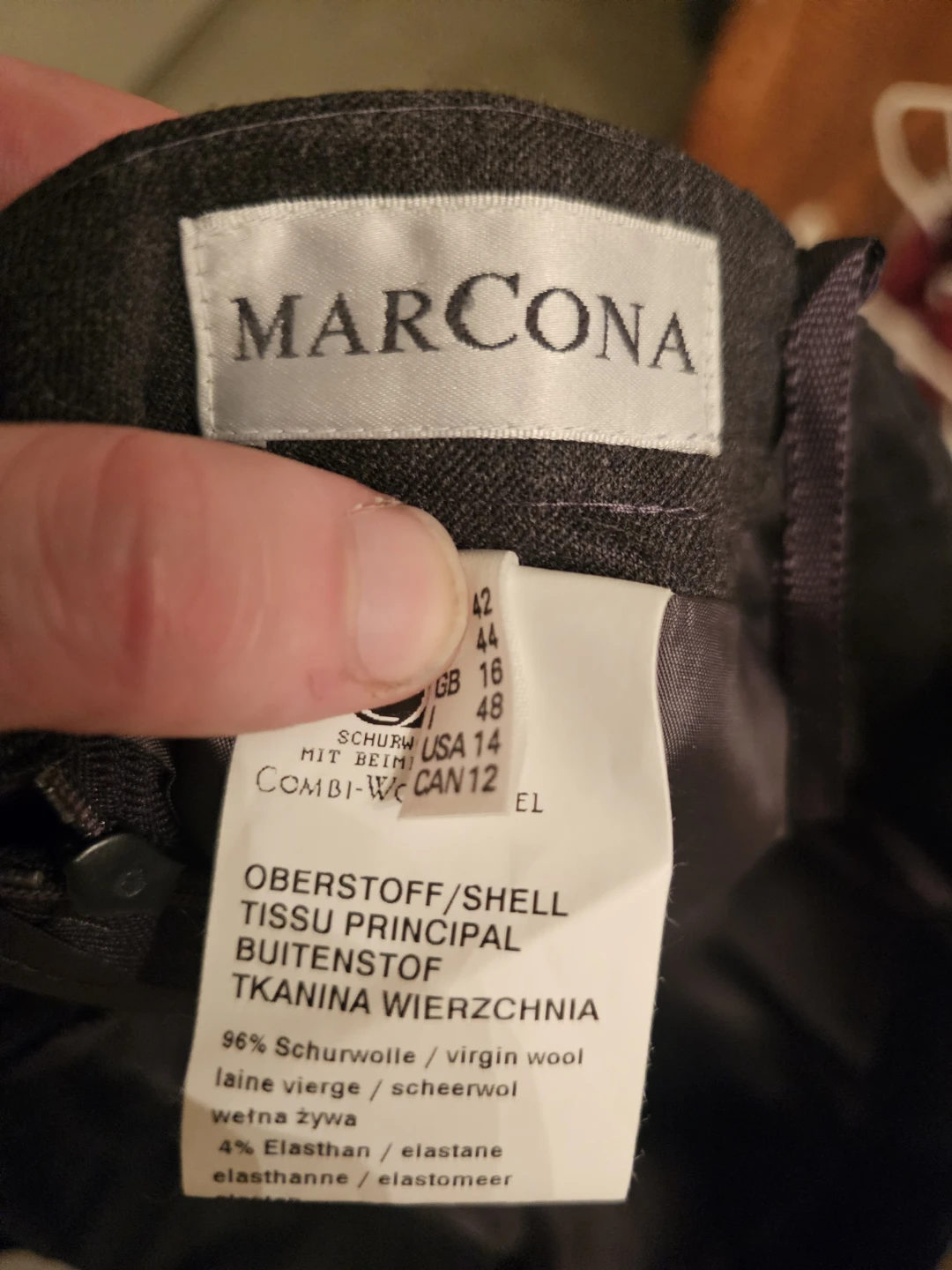 MARCONA Women's Charcoal Wool Blend Pants Size CAN 12 - photo 2