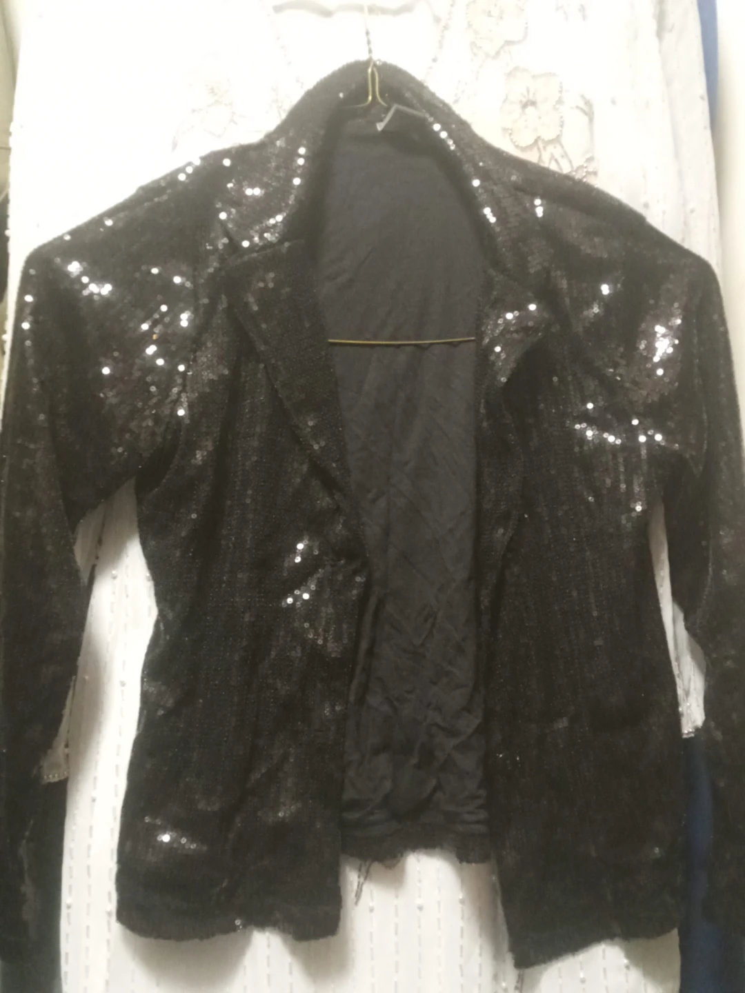 Sparkly Black Sequin Blazer
