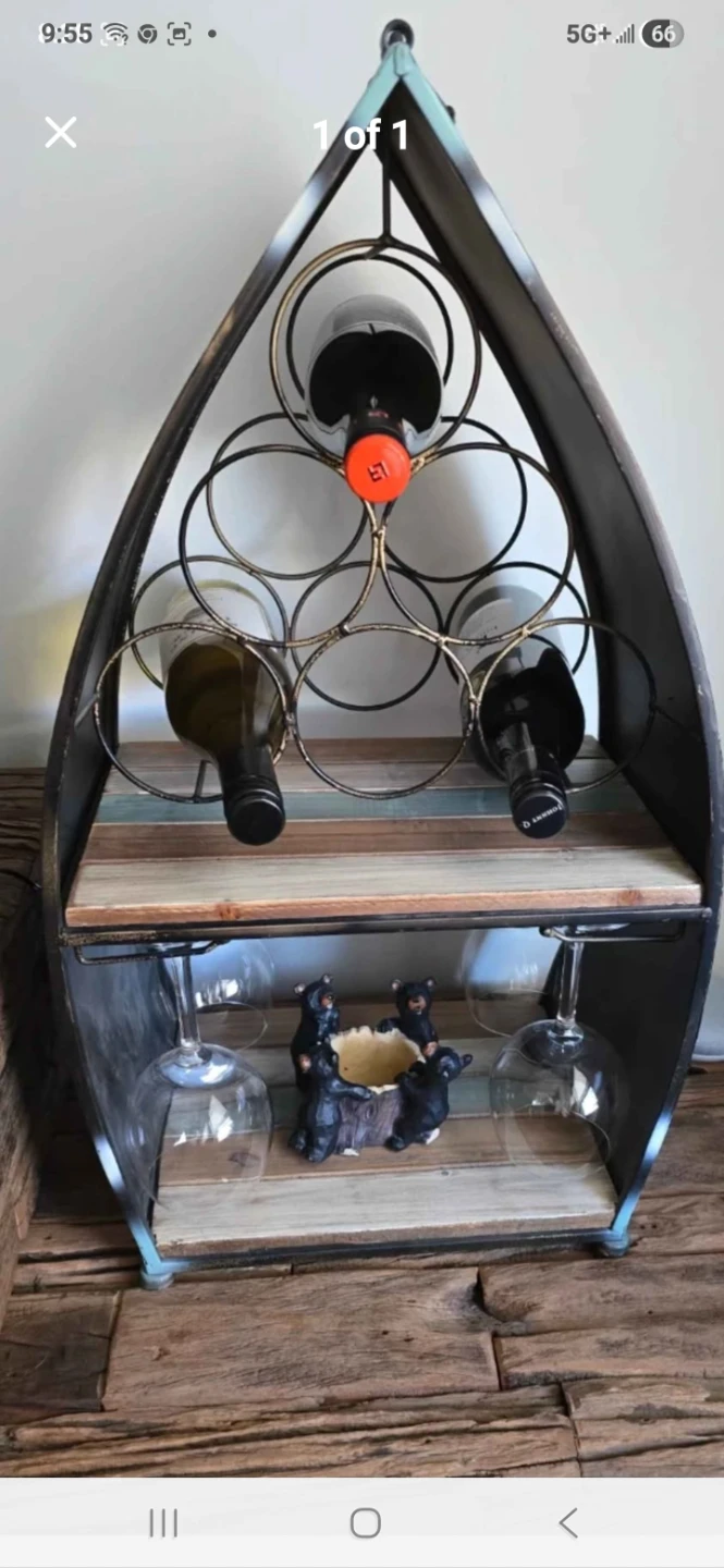 Decorative Wine Rack with Glass Holders