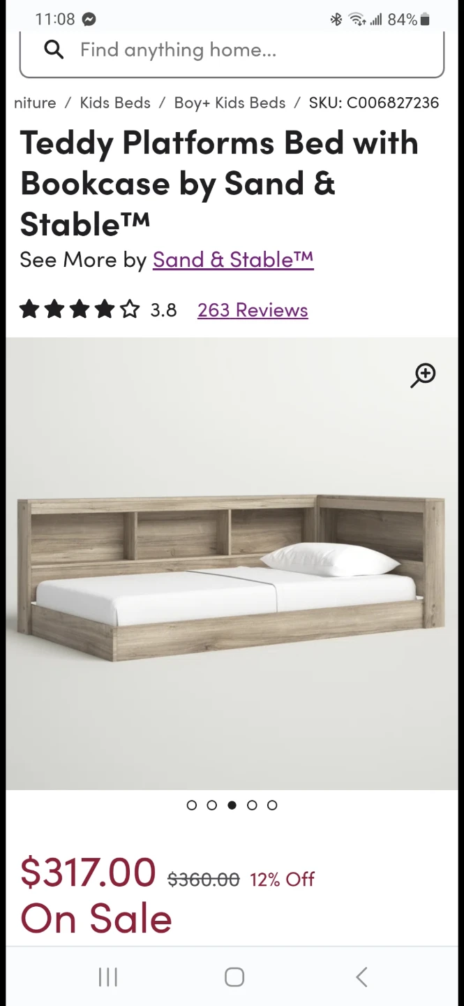 Sand & Stable Teddy Platform Bed with Bookcase - photo 2