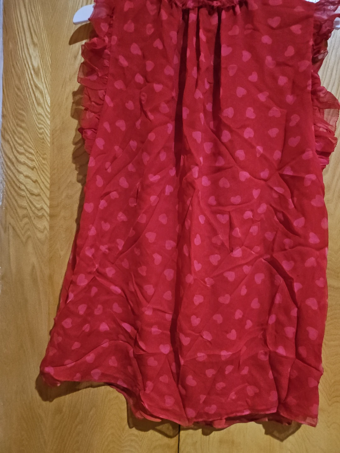 Kate Spade Red Heart Print Ruffle Sleeve Top - XS - photo 3