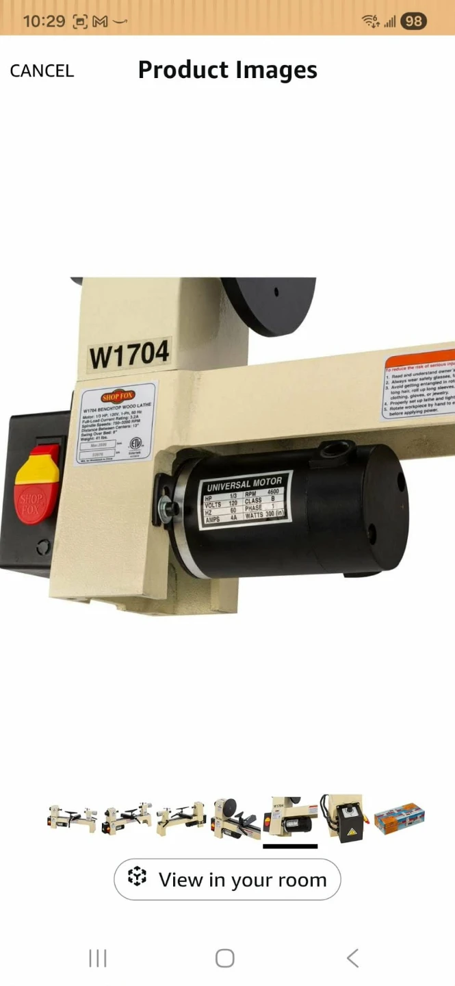 Shop Fox W1704 1/3-Horsepower Benchtop Lathe - photo 4