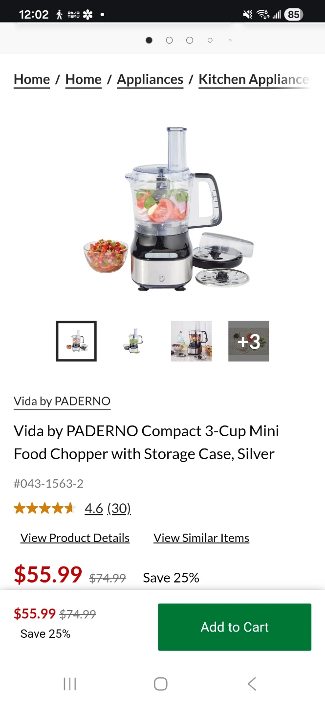 Vida by Paderno Compact 3-Cup Mini Food Chopper - photo 2