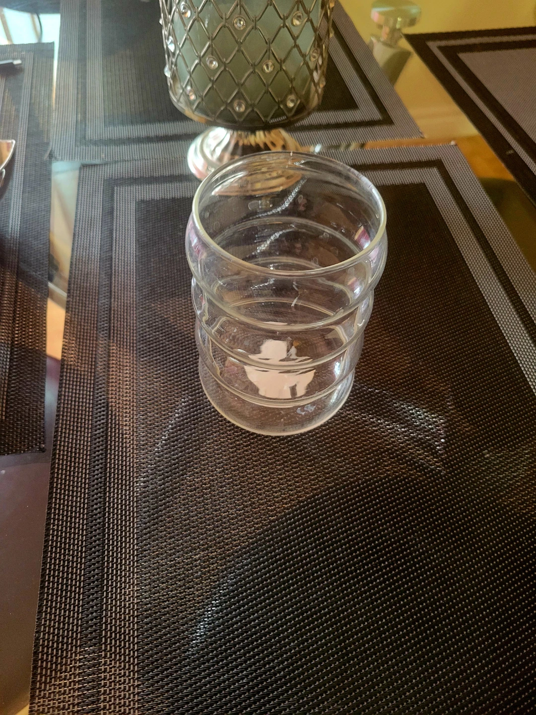 Clear Glass Candle Holder