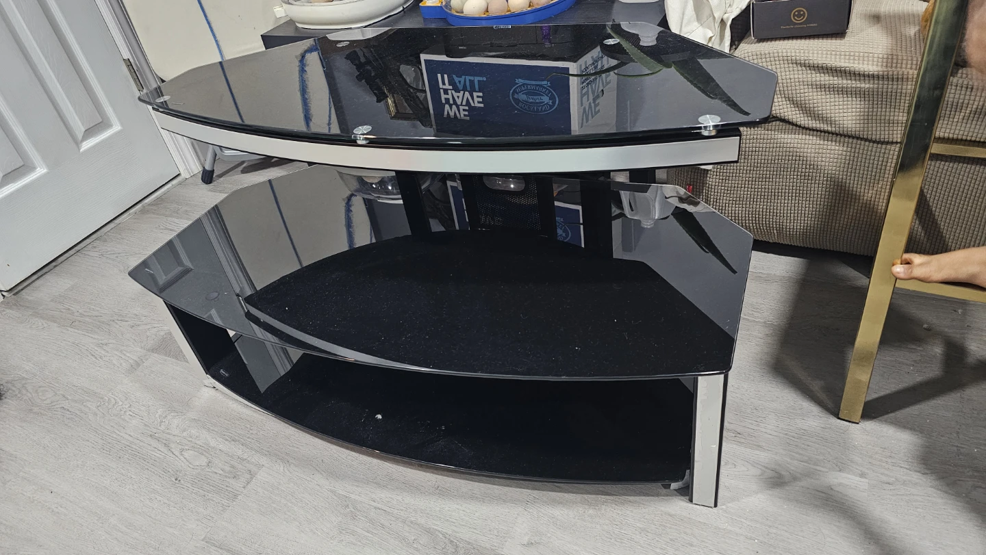 Black Glass TV Stand