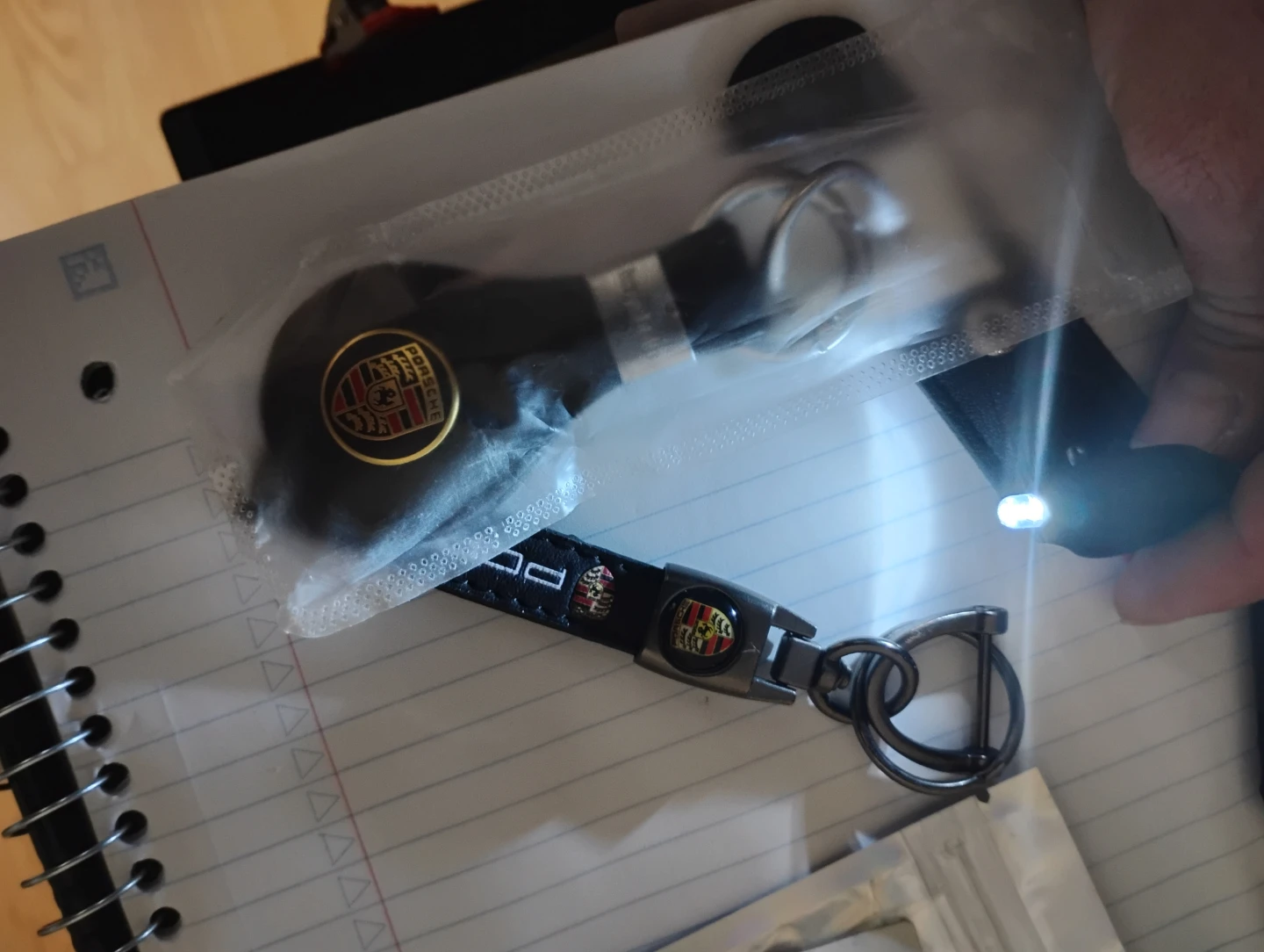 Porsche Keychain Set (2) w/ mini flash light - photo 2