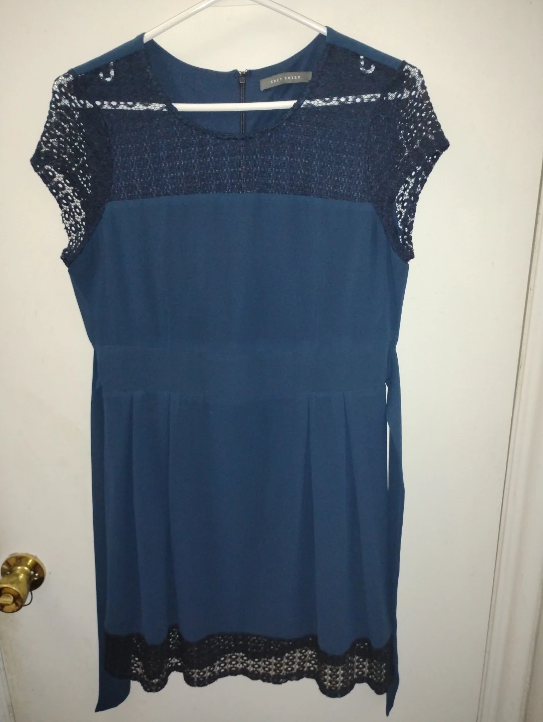 Suzy Shier Navy Lace Dress Size M