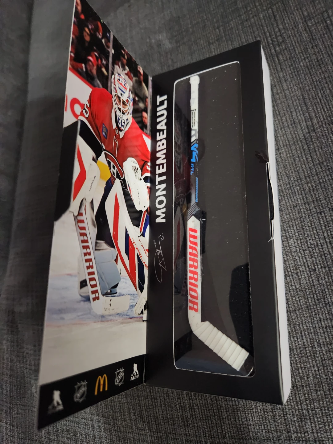 NHL Star Sticks Warrior Mini Hockey Stick - Montembeault