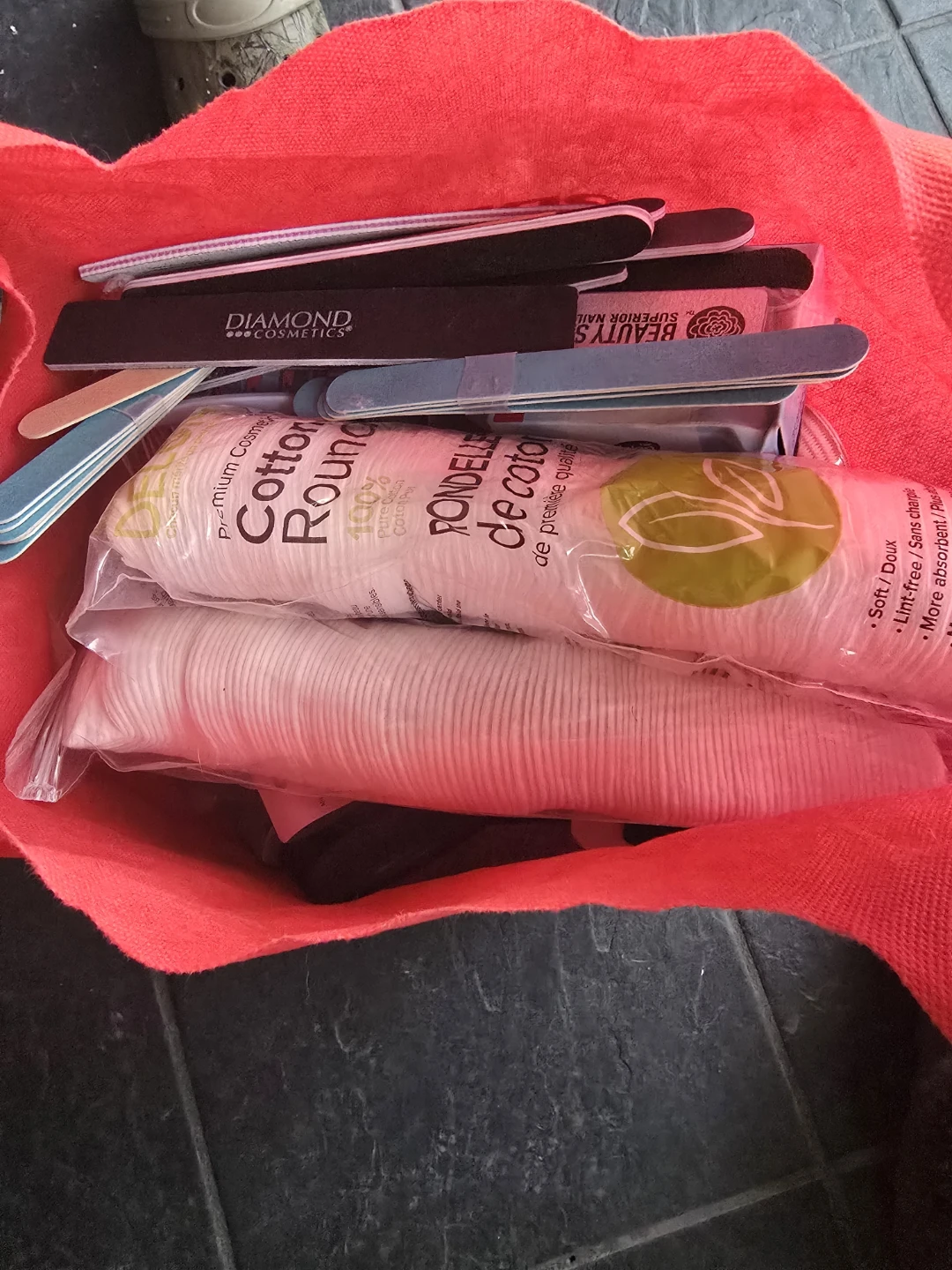 Bag full of beauty items