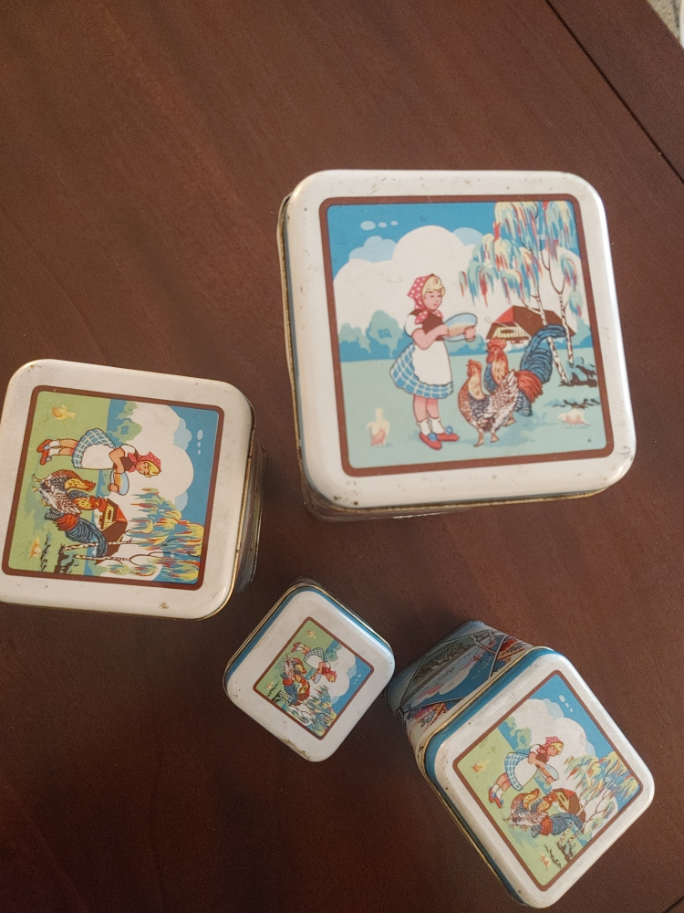 Vintage nesting tin set - photo 2