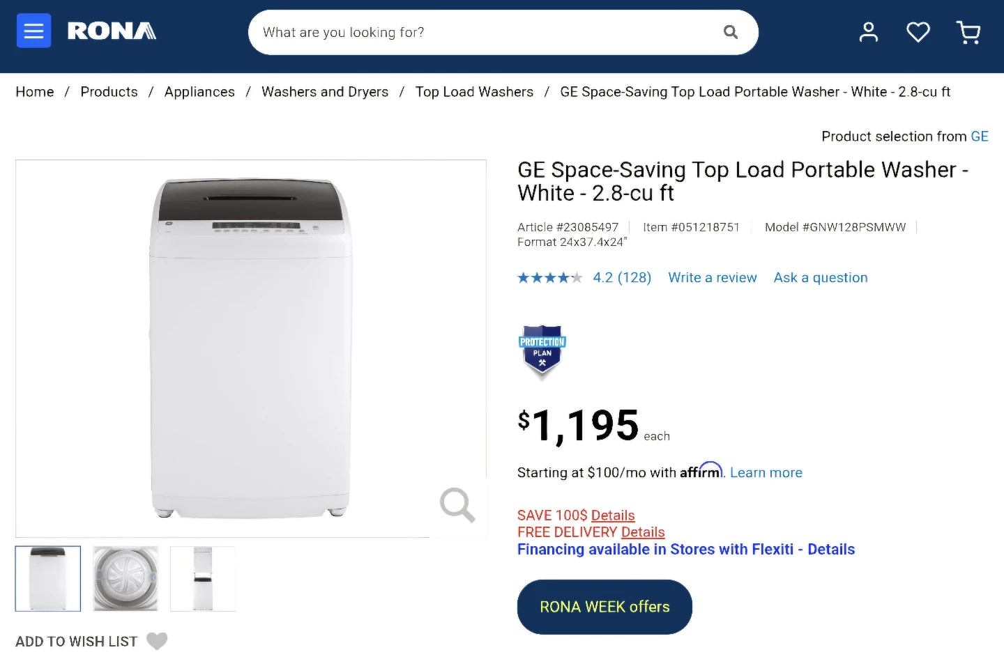 Top Load Portable Washer - 2.8 cu ft White - photo 3
