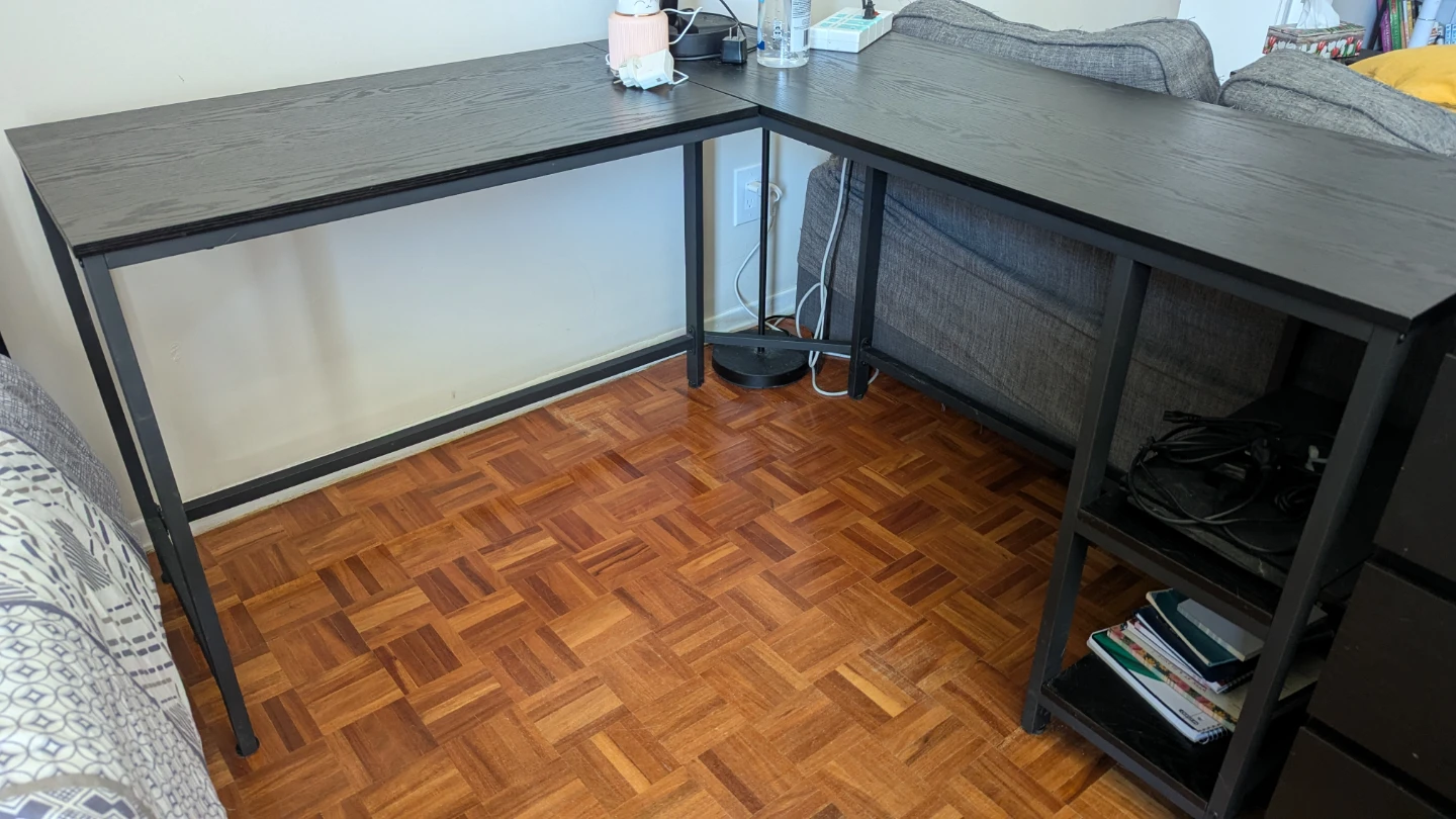 Black L-Shaped Desk