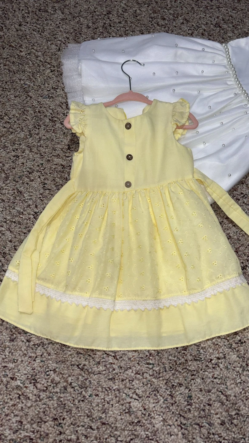 Baby Angel Yellow Eyelet Dress 3Y